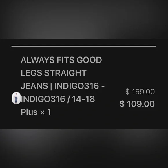 Good American Always Fits (size 14-18 Plus) Straight Leg Jean in Indigo316 - Picture 5 of 7